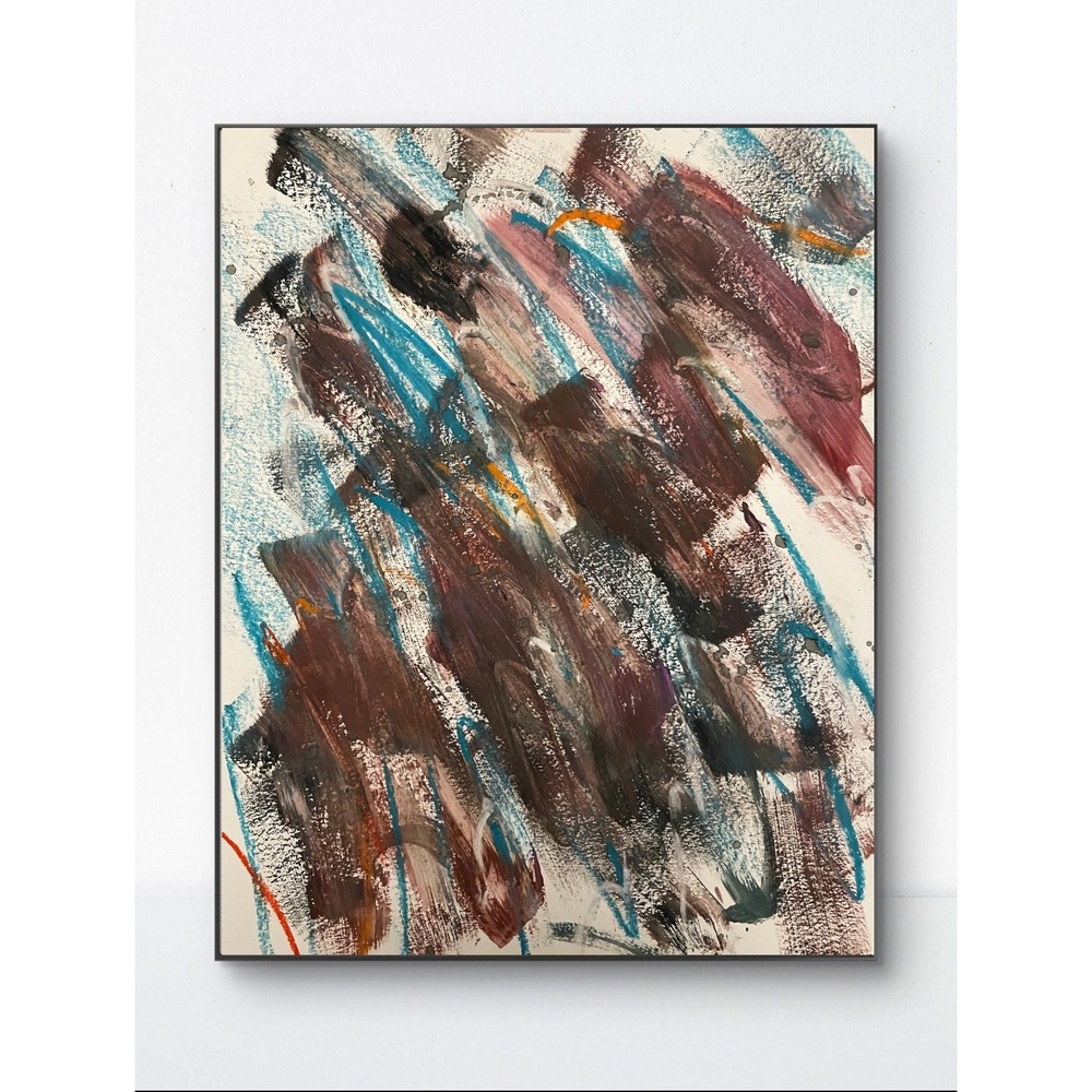 OMAN Original Abstract Painting 11x14 Mixed Media Expressionist Wall Art Paper